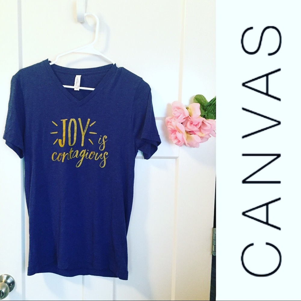 Blue and Gold “Joy is Contagious” Graphic Tee